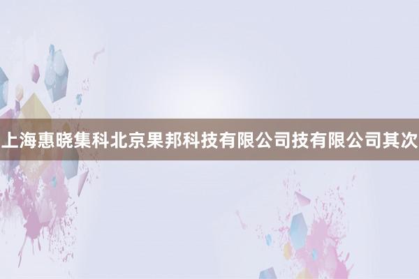 上海惠晓集科北京果邦科技有限公司技有限公司其次